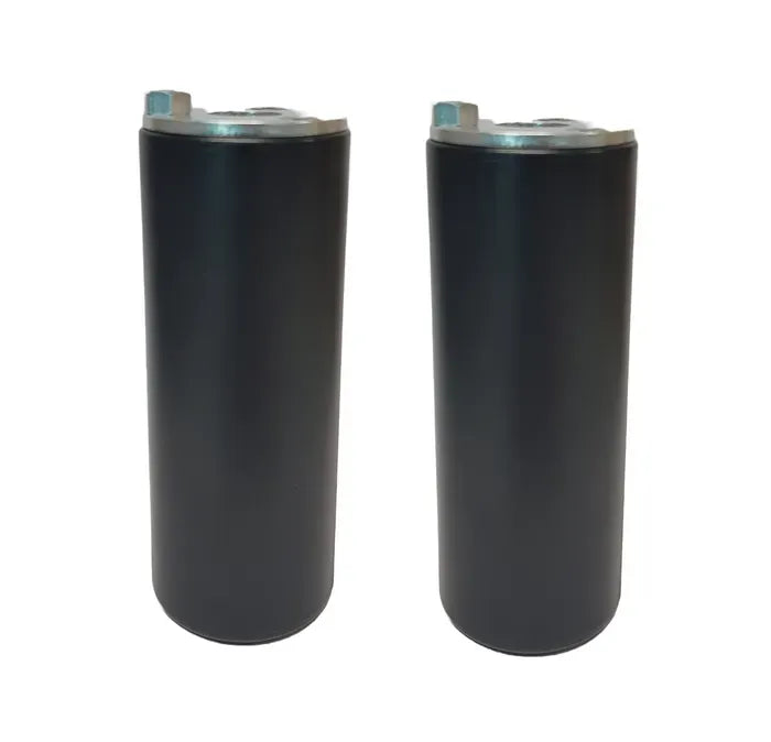 Two black BMX foot pegs on a white background