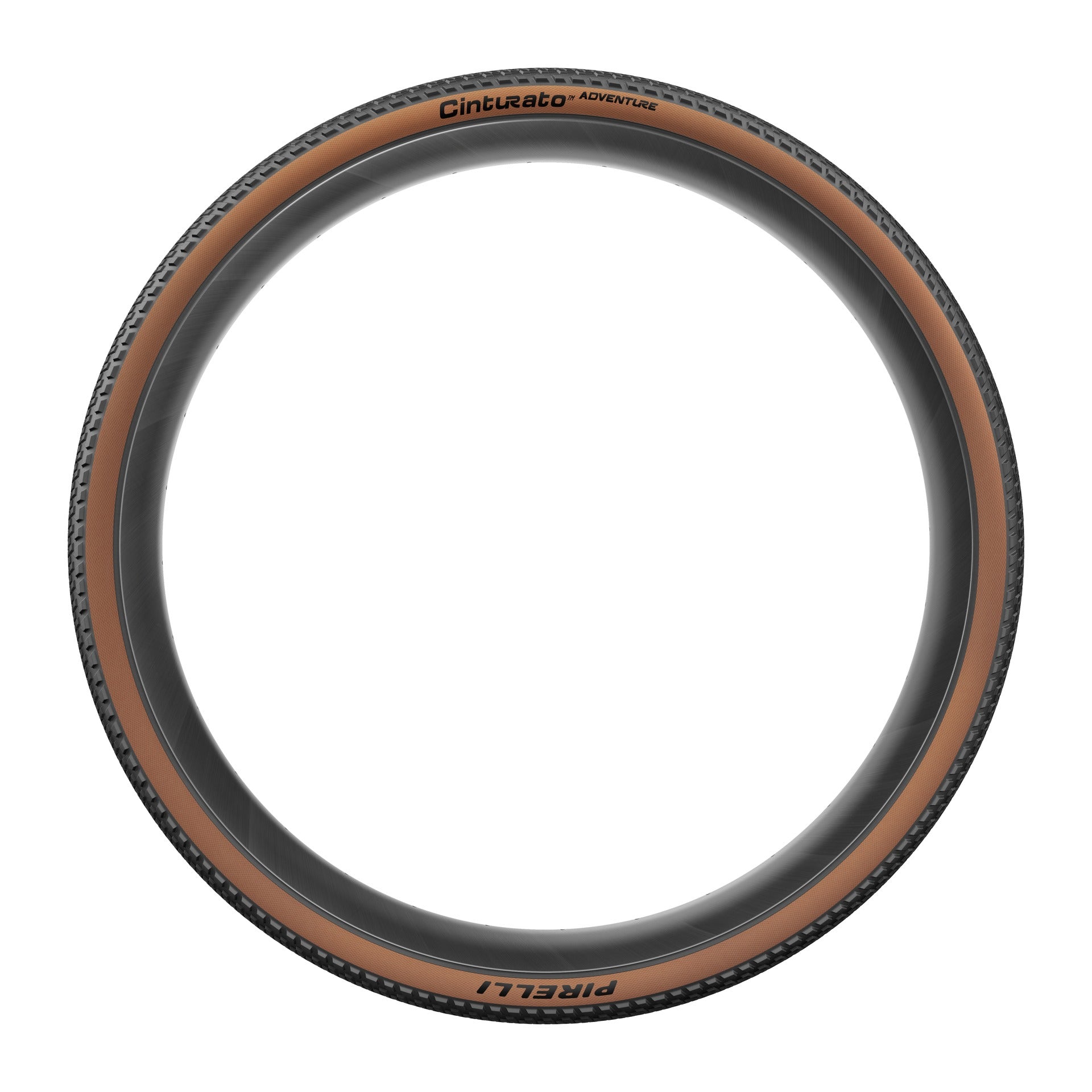 Cinturato Gravel Tyre with brown sidewall on a white background