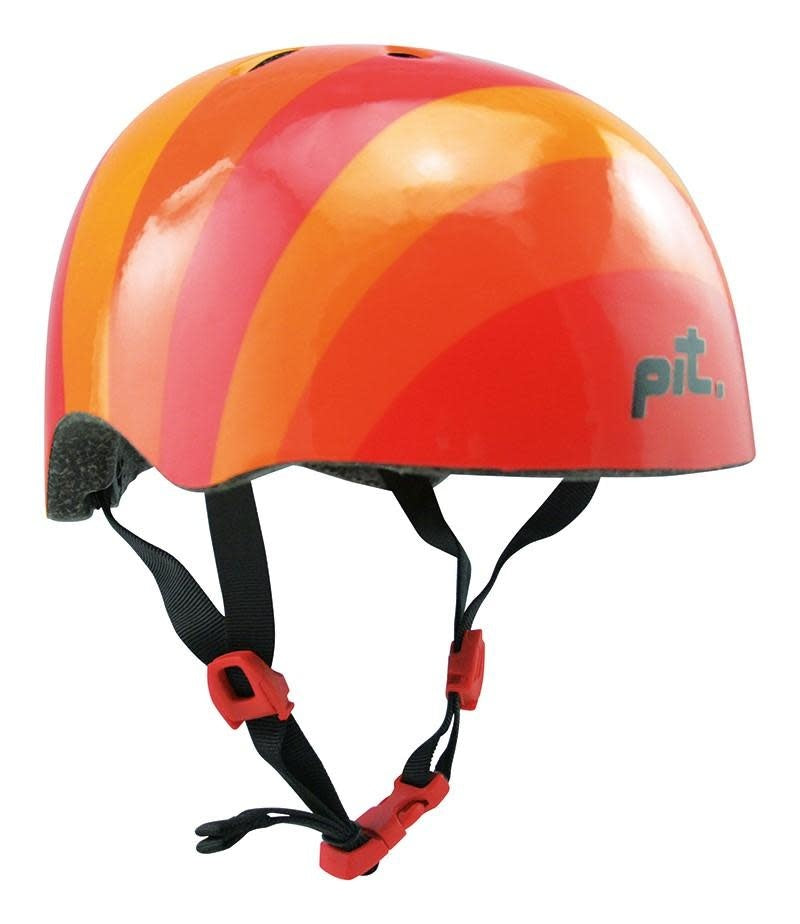 A picture of the Pit Urban Skate Helmet with orange stripes