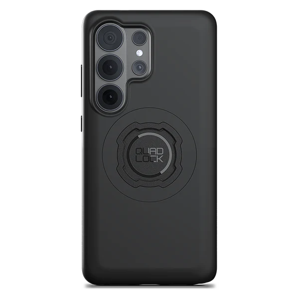 Black phone case with Quad Lock logo on a white background
