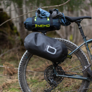 A picture of the Aeroe Spider Rear Bicycle Rack attached to a bike with bags