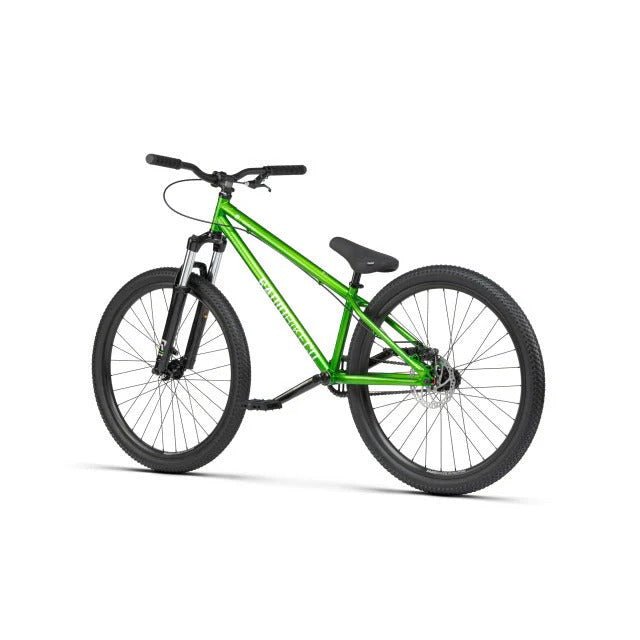 Green bicycle on a white background