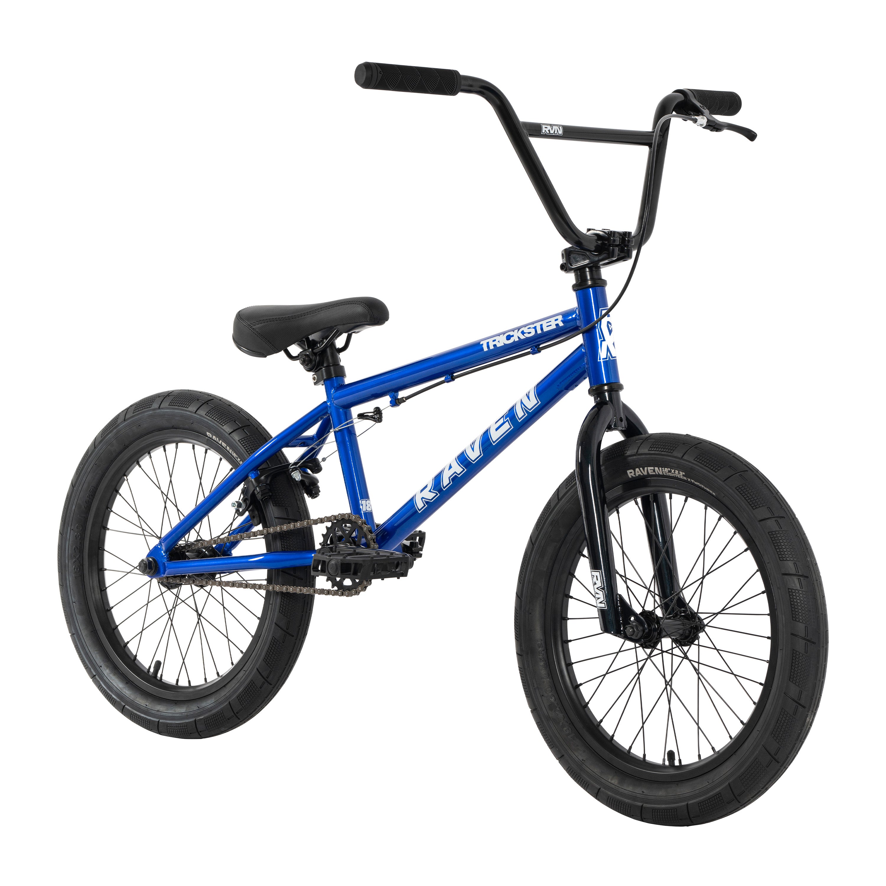 A picture of the blue Raven Trickster BMX Bike