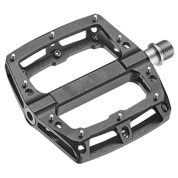 Black metal bicycle pedal on a white background