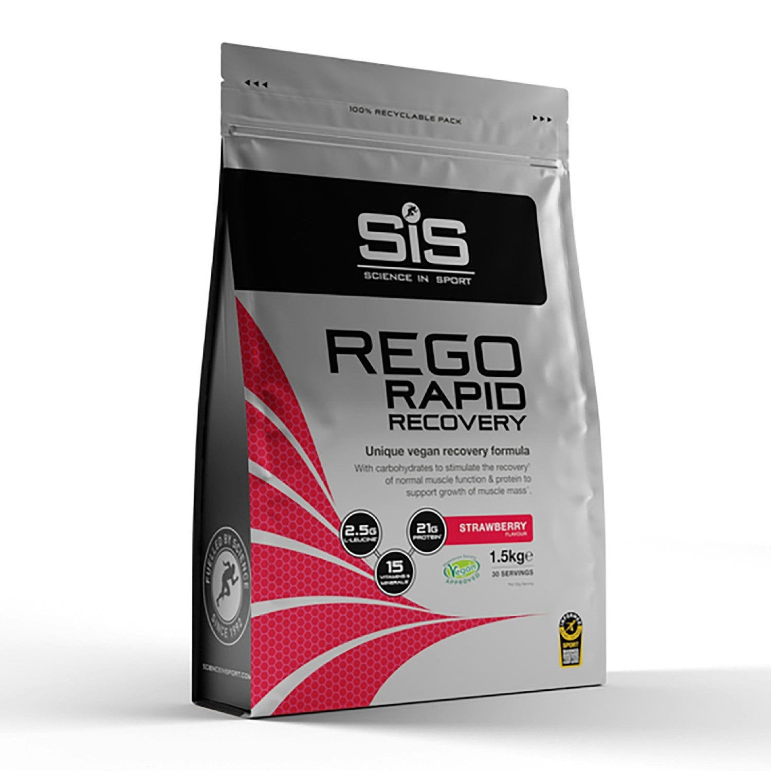 A picture of the SIS Recovery Resealable Pouch 1.5kg Strawberry