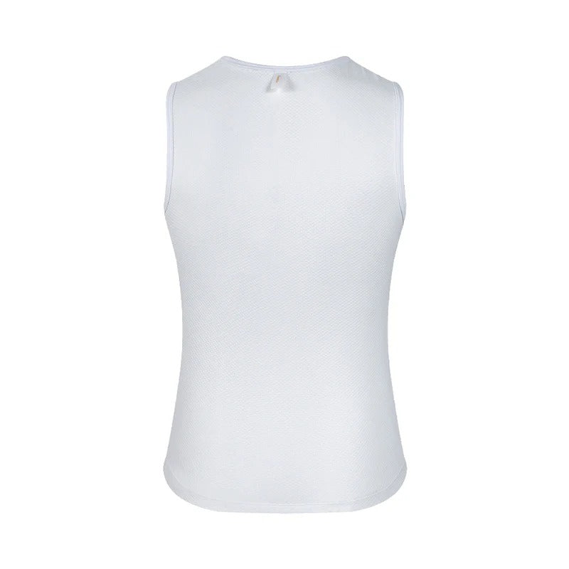 White sleeveless top on a white background
