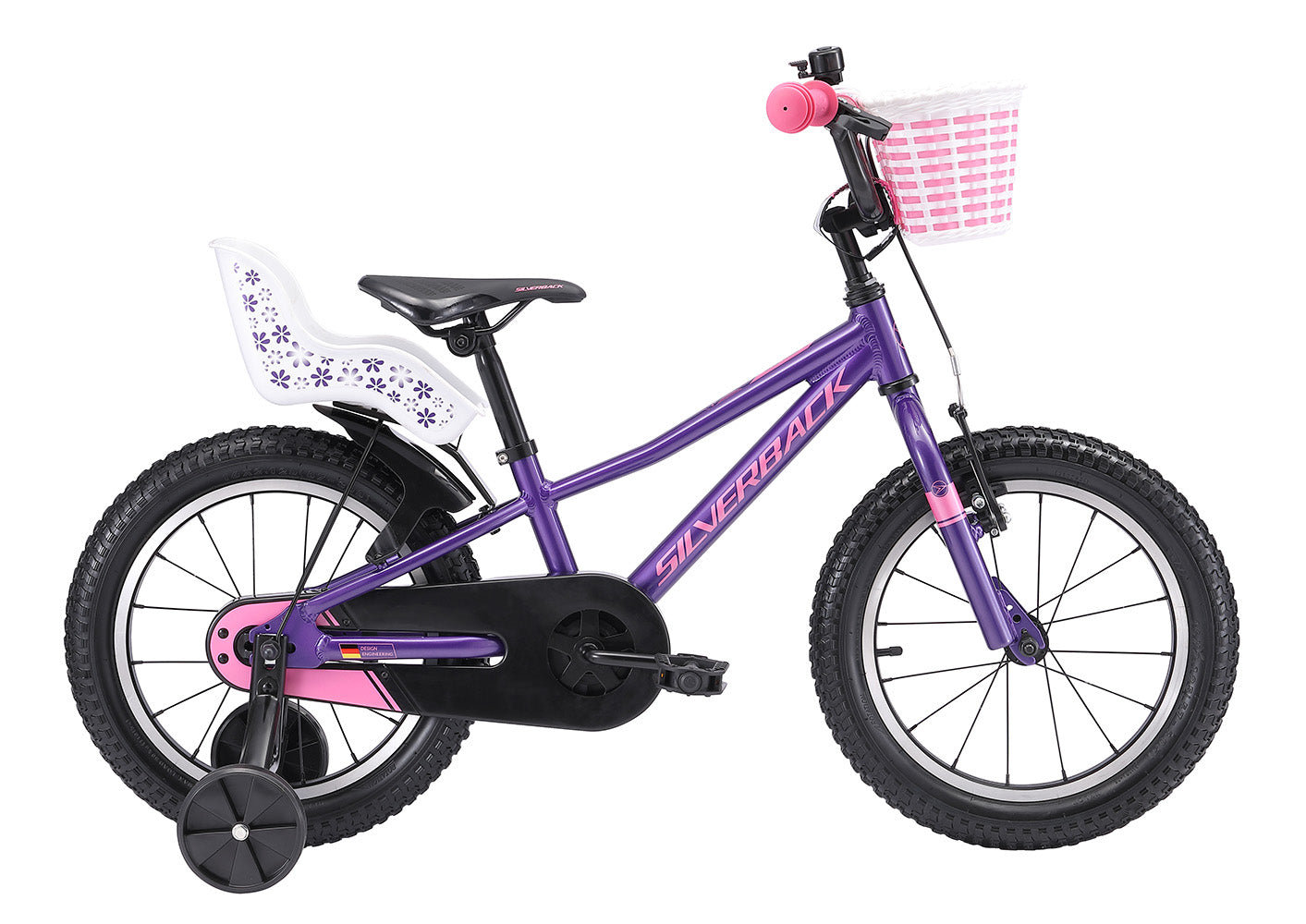 A picture of the purple Silverback Skid 16" Girls Bike