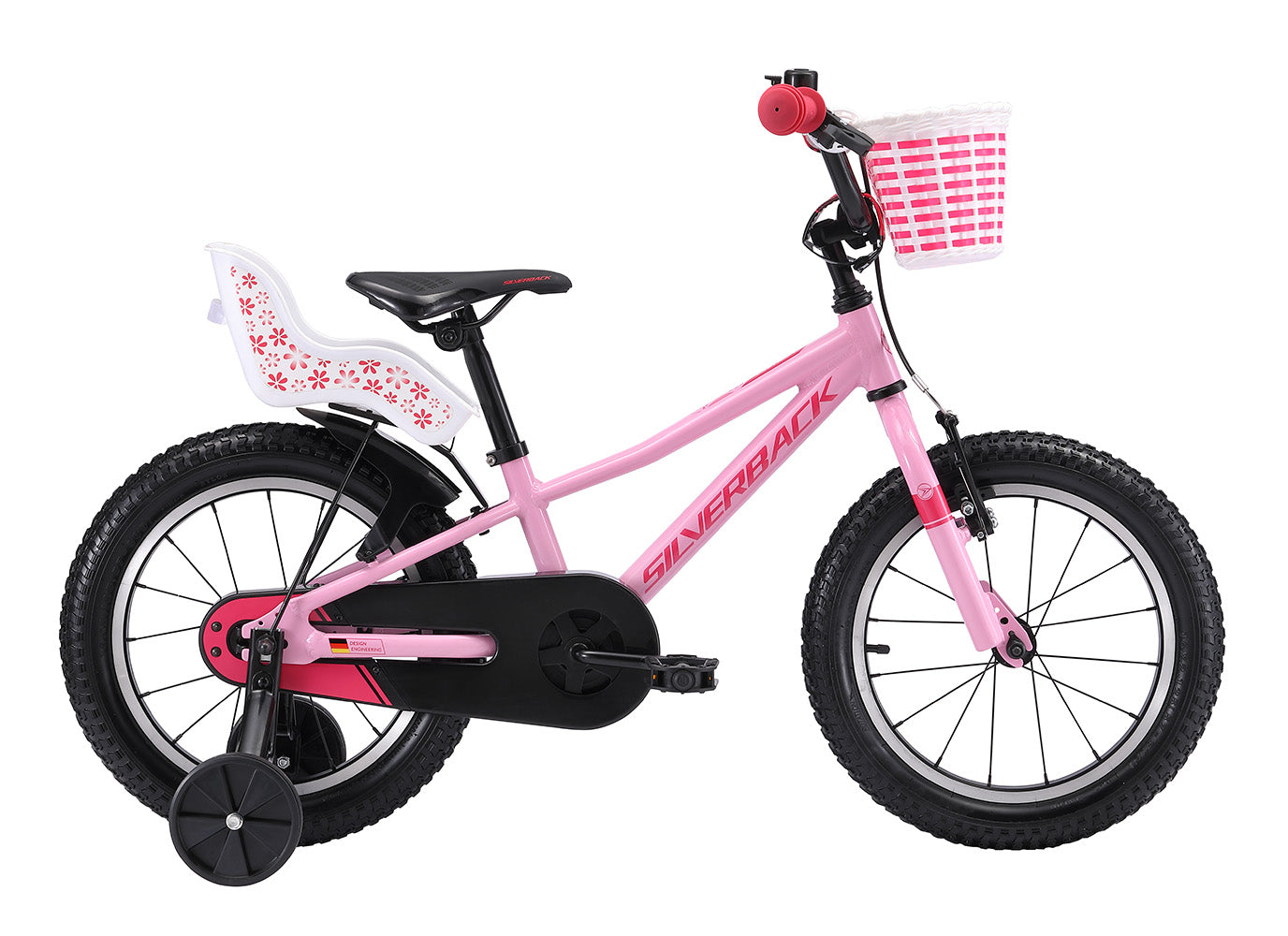 A picture of the pink Silverback Skid 16" Girls Bike