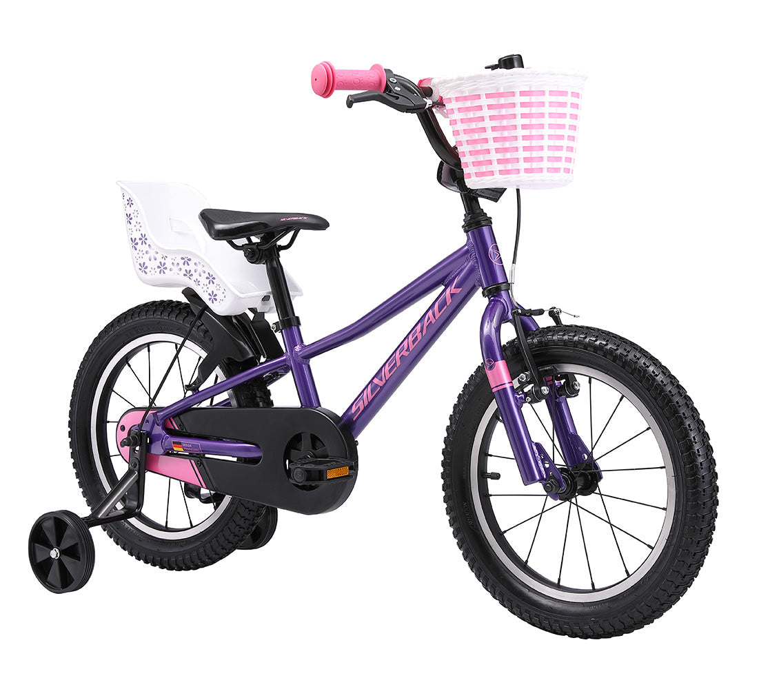 A picture of the purple Silverback Skid 16" Girls Bike