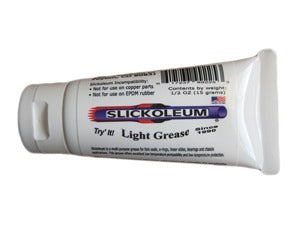 A tube of Slicoleum Grease for Bikes against a white background