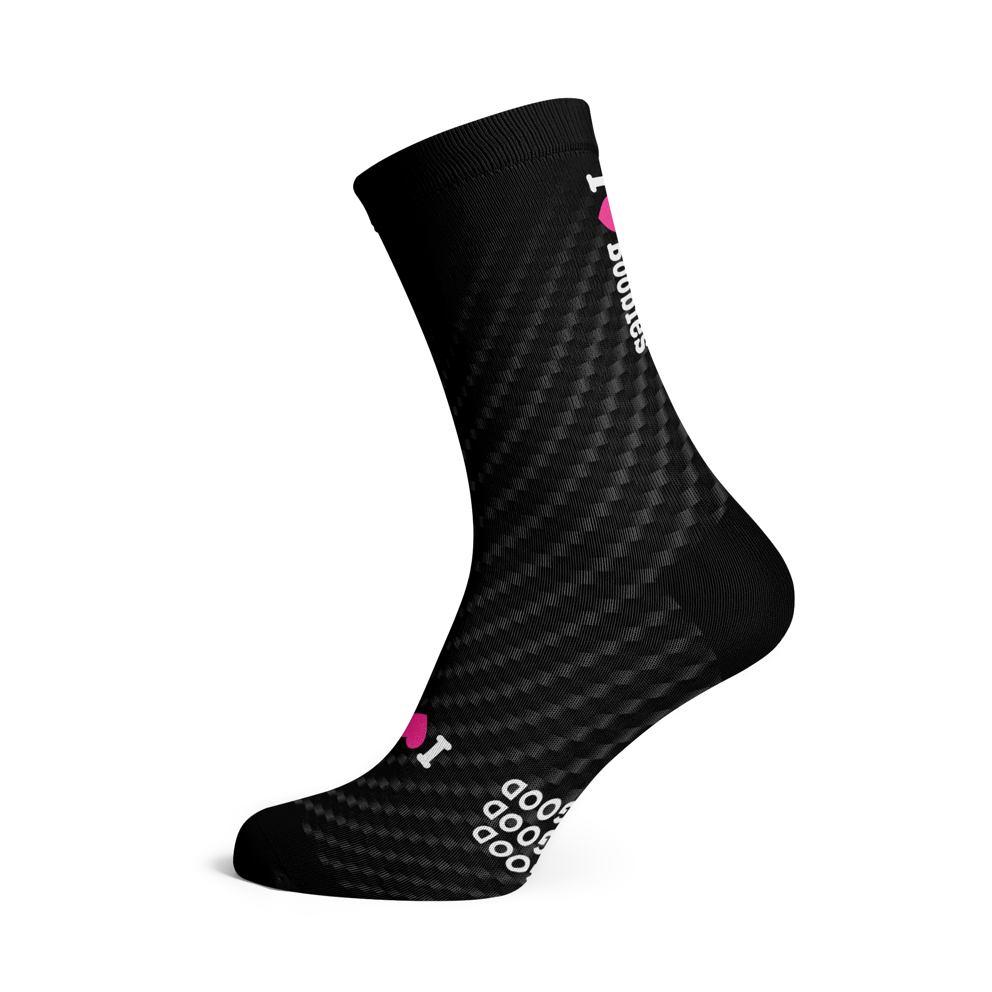 A picture of the Sox I Love Boobies Carbon Cycling Socks