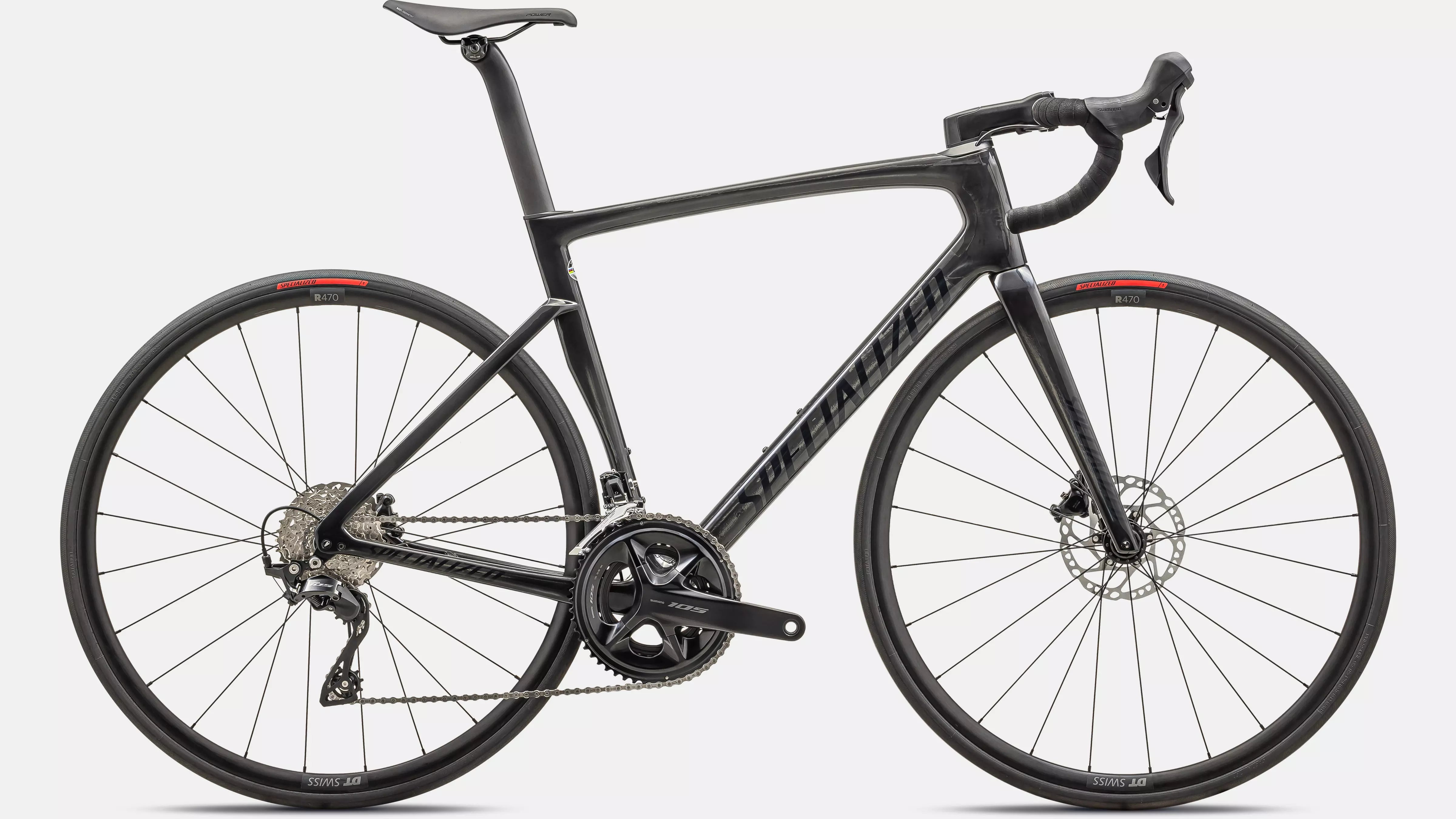 A picture of the gloss carbon navy Specialized Tarmac SL7 Sport Road Bike