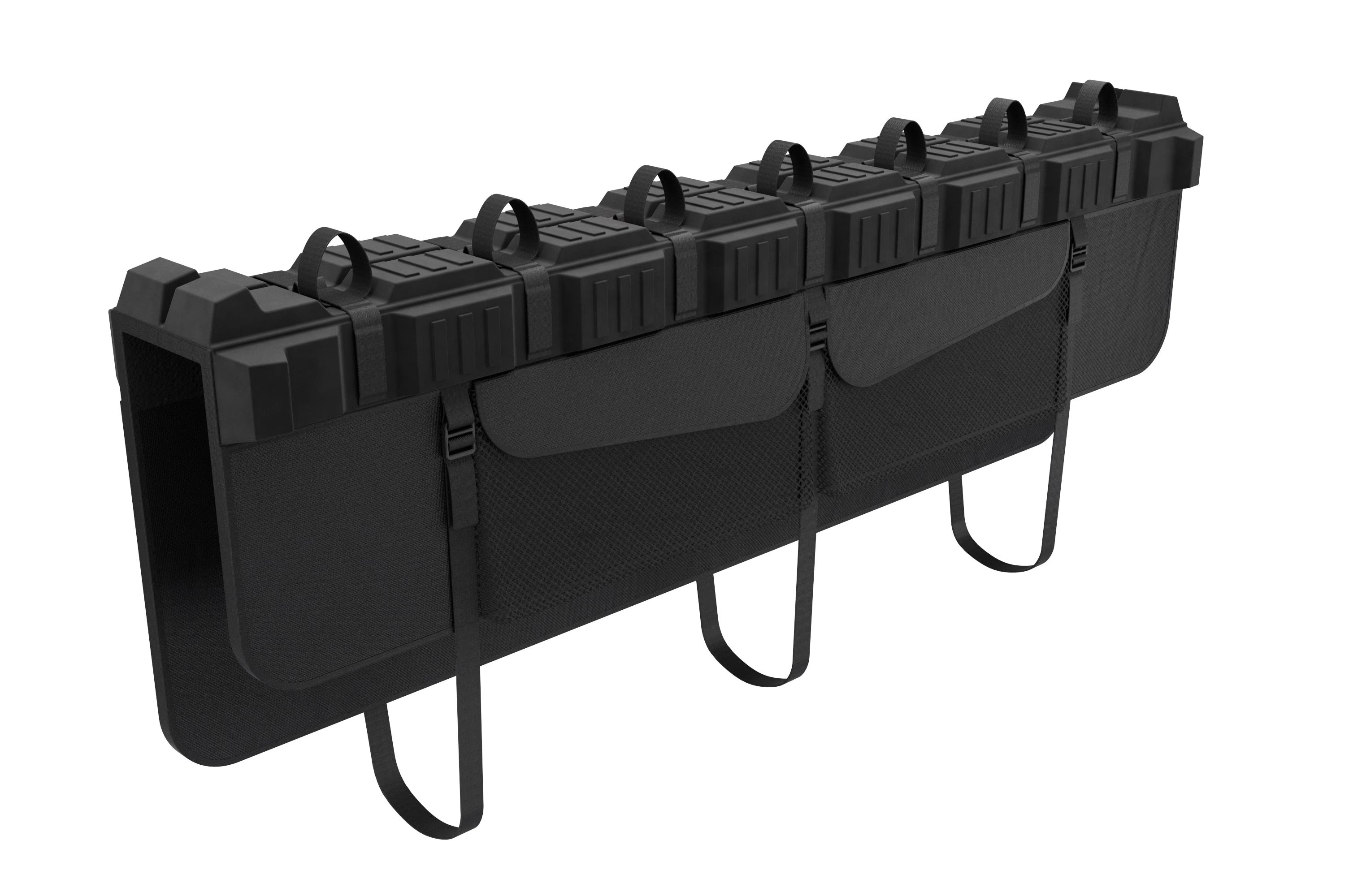 Thule Truck Bed Bike Rack with straps on a white background