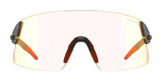 Sunglasses with red and black accents on a white background