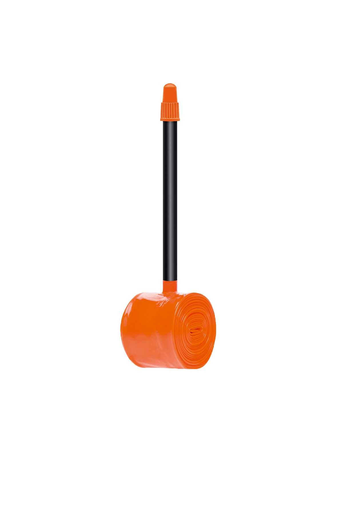 Orange Tubolito TPU Bicycle Tube against as white background