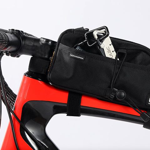 a picture of the side storage pockets of the Ulac Bicycle Trekking Max Toptube Bag 1.6L