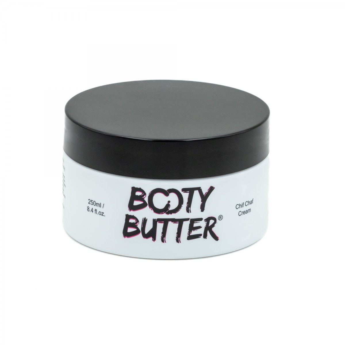 Jar of Booty Butter on a white background