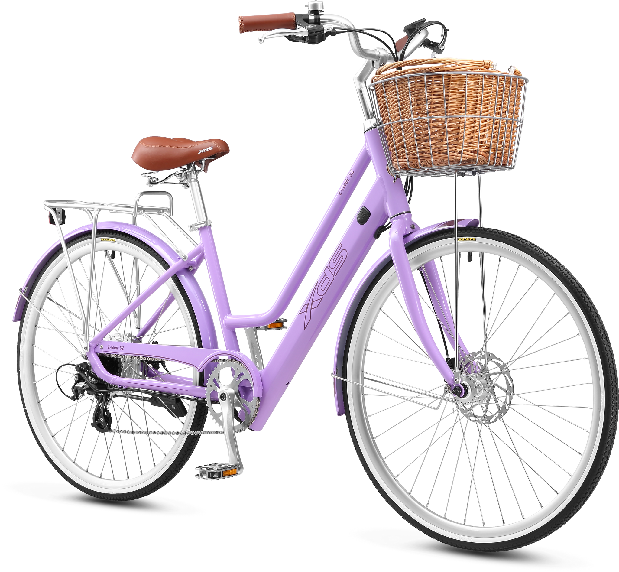 A picture of the lavender XDS E-Conic S2Hub-Drive Retro E-Bike 700C