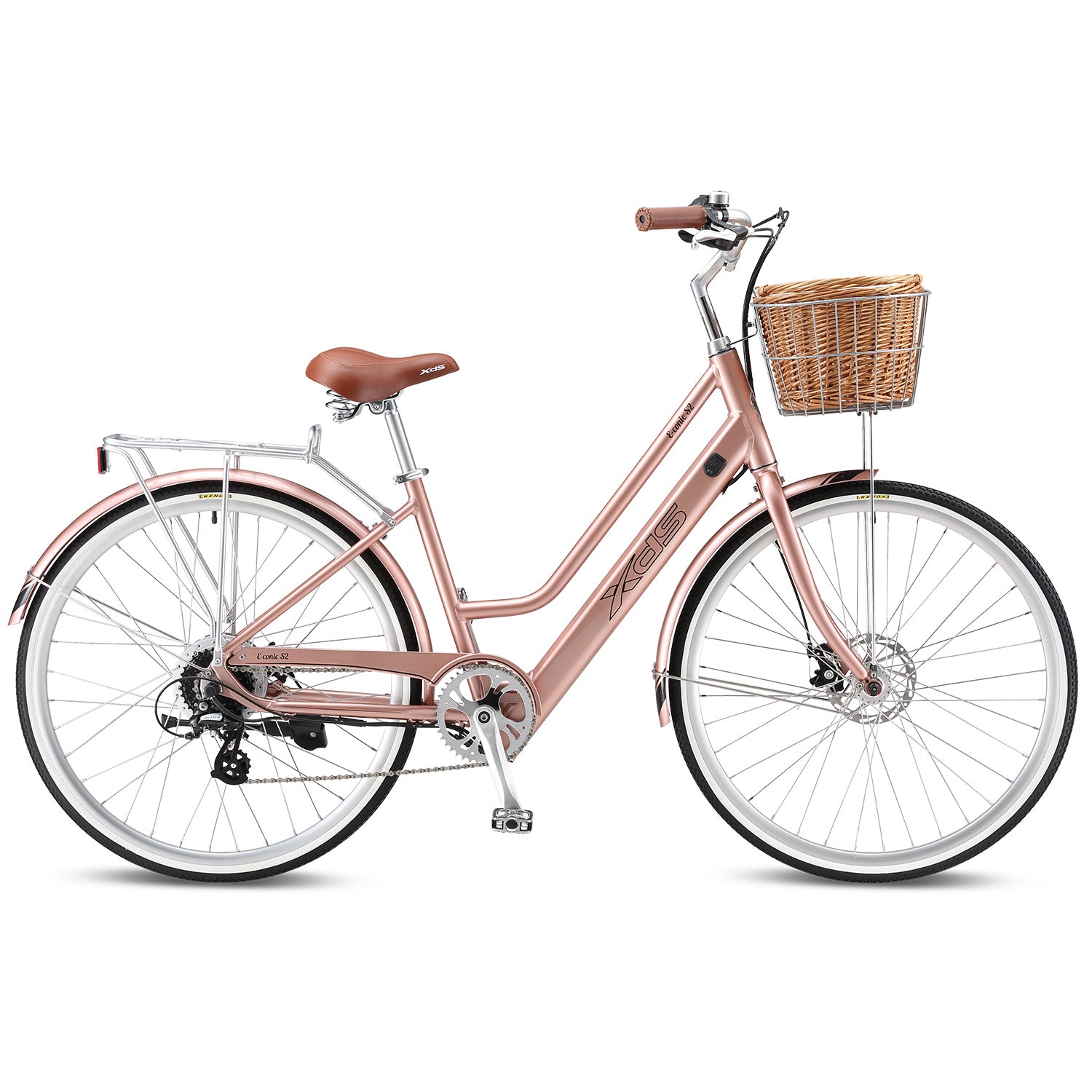 A picture of the rose gold XDS E-Conic S2Hub-Drive Retro E-Bike 700C