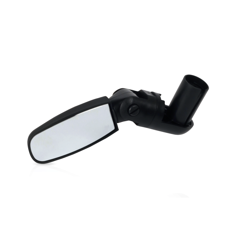 Black road bike mirror on a white background