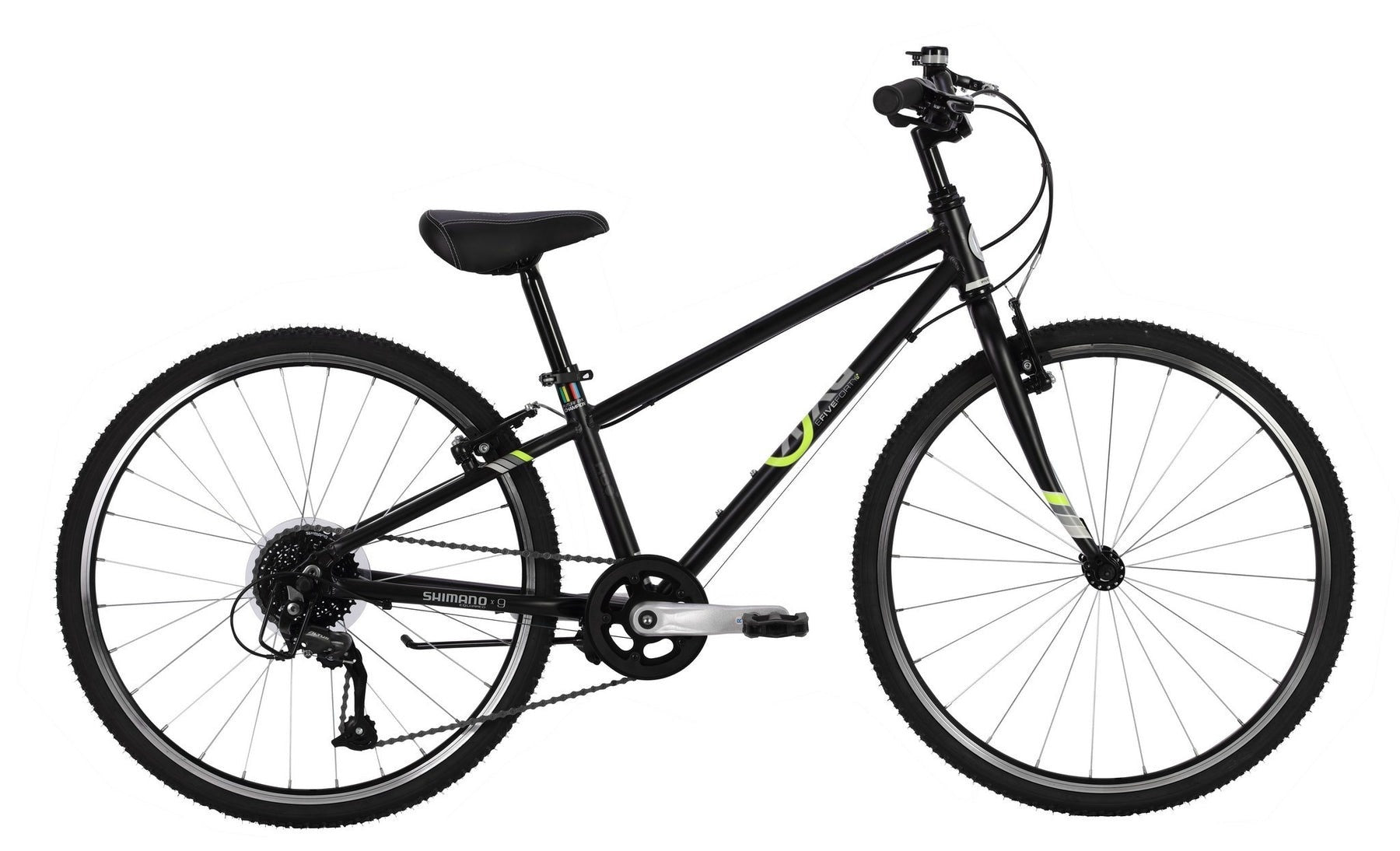 E540x9 Boys Hybrid Bike Midnight/Neon