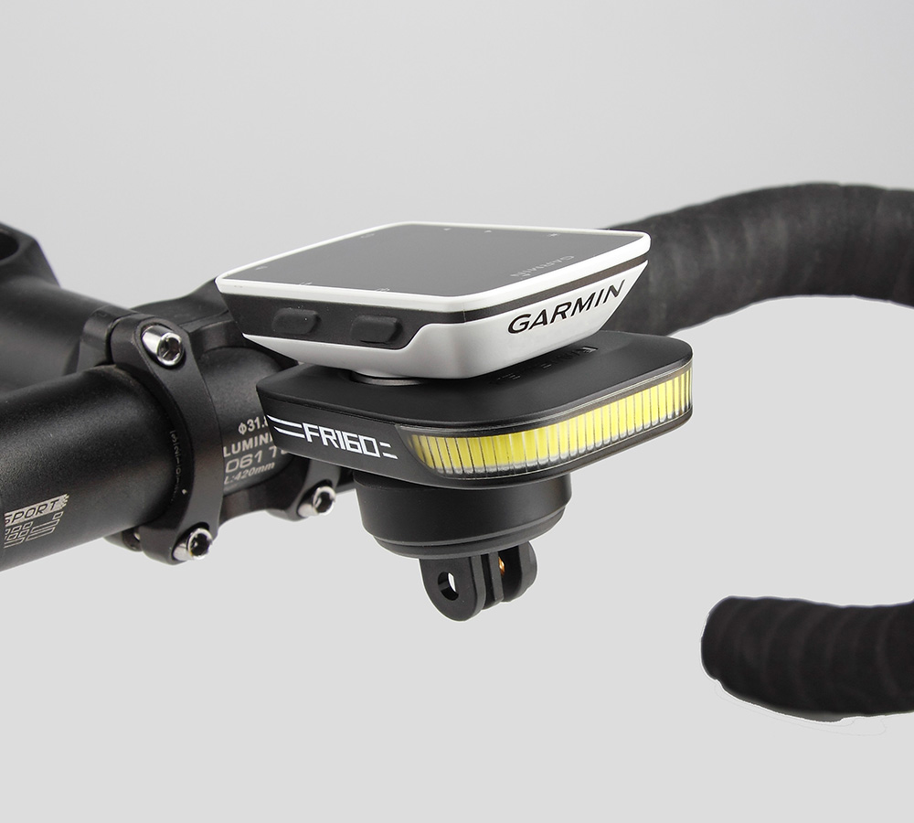 FR160 Front Bicycle Light fits under Garmin Mount