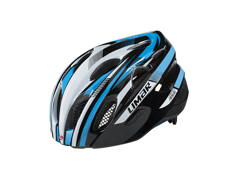 555 Cycle Helmet Road BLACK WHITE BLUE LG