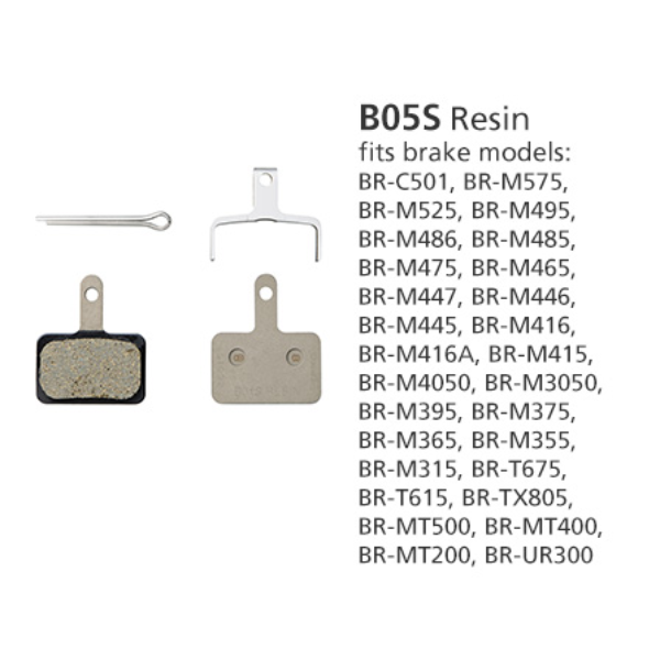 B05S-RX Resin Disc Brake Pads & Spring