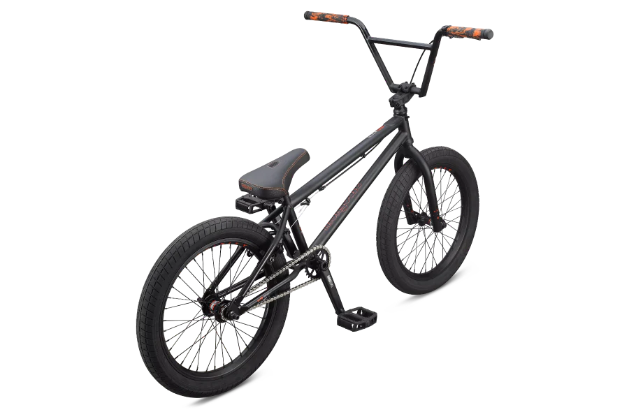 Black BMX bike on a white background