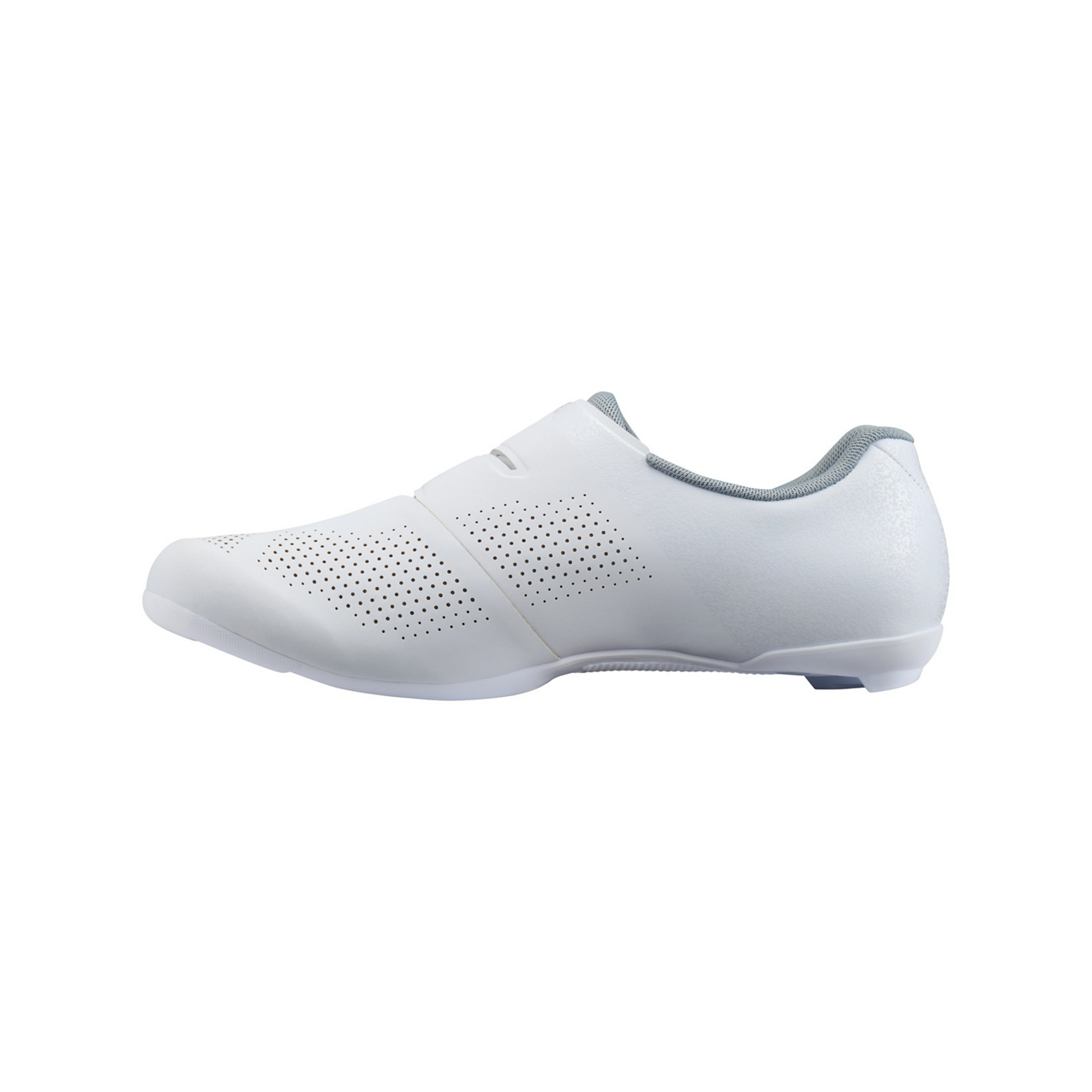 White cycling shoe on a white background