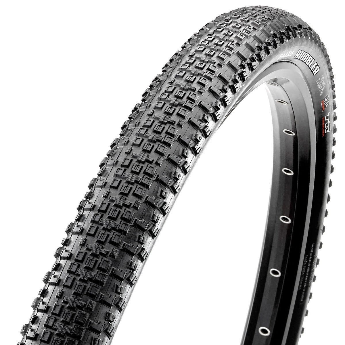 Gravel Bicycle tyre with tread pattern on a white background