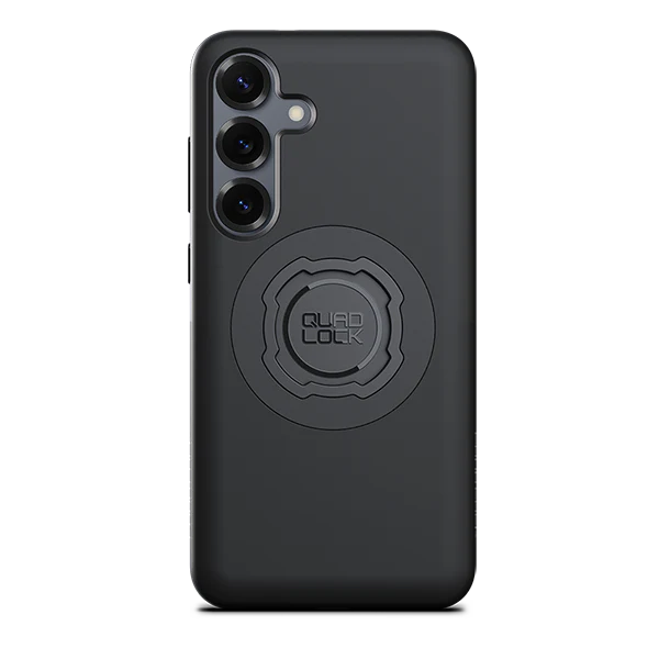 Black phone case with Quad Lock logo on a white background