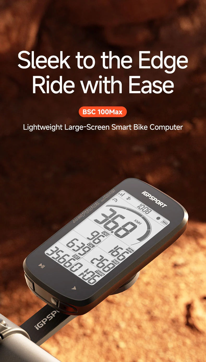 Lightweight large-screen smart Ibike computer with brand name on a brown background