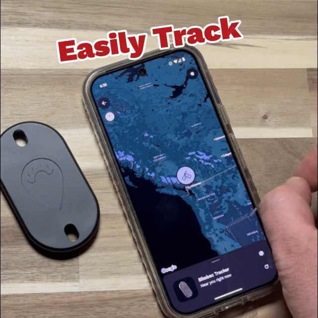 A GIF showing how you can track your bike using the Bikebac for the Android Phone