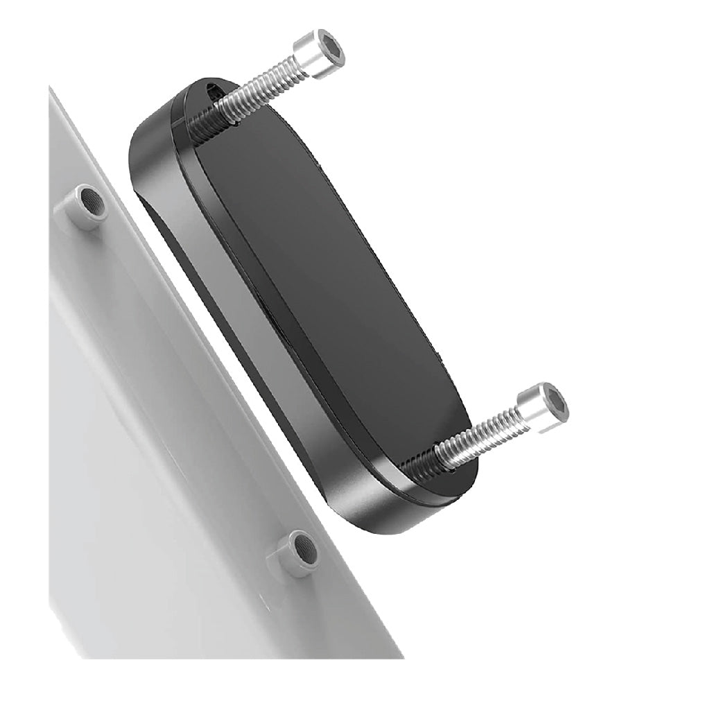 Tracking device with mounting screws to attached to a bicycle frame with a white background