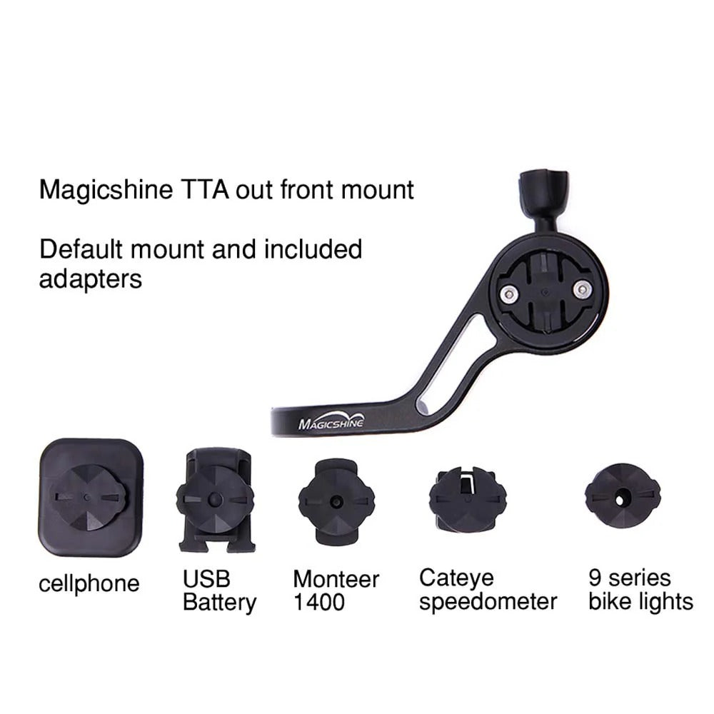 Magicshine TTA out front mount with included adapters on a white background