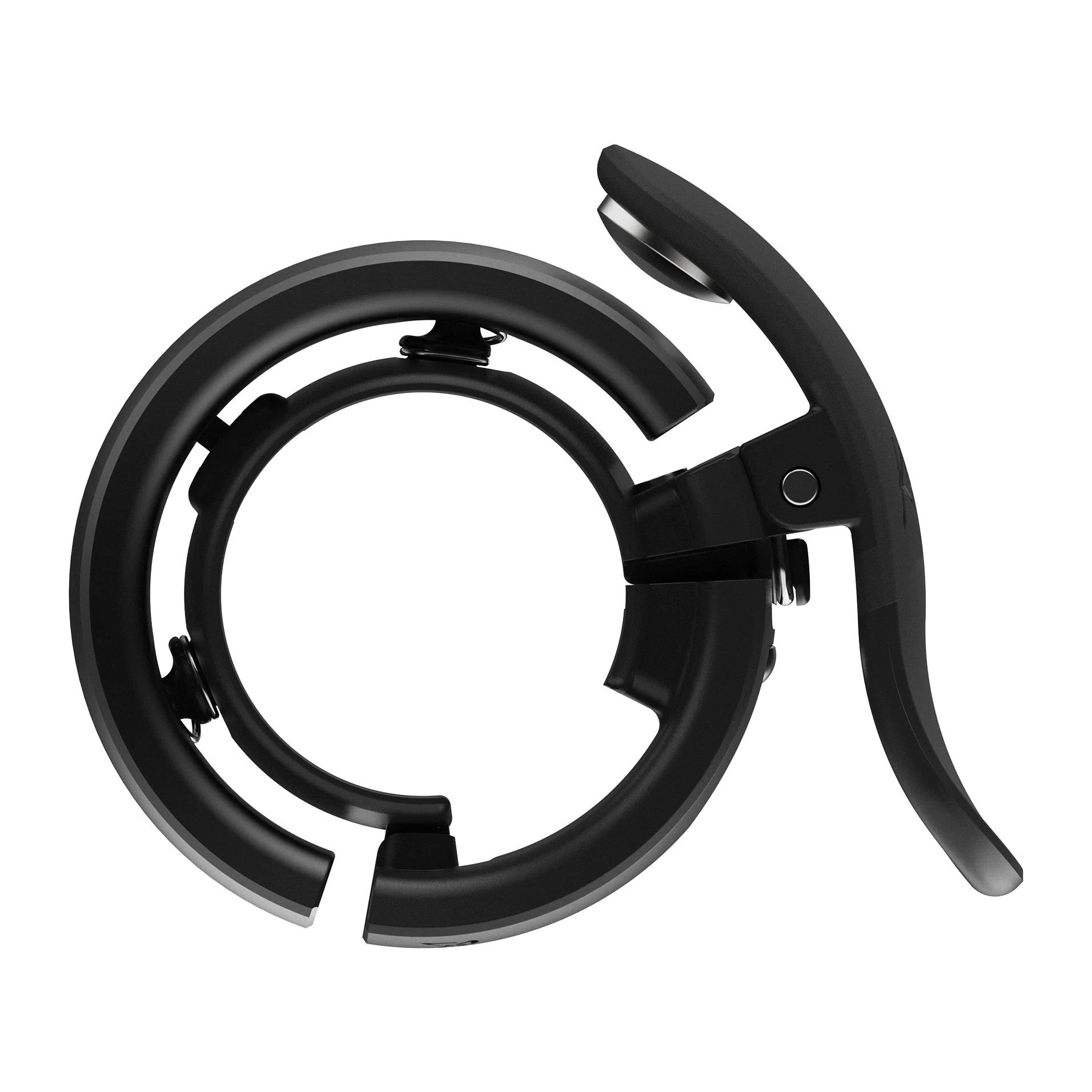 Black Knog Bicycle bell against a white background