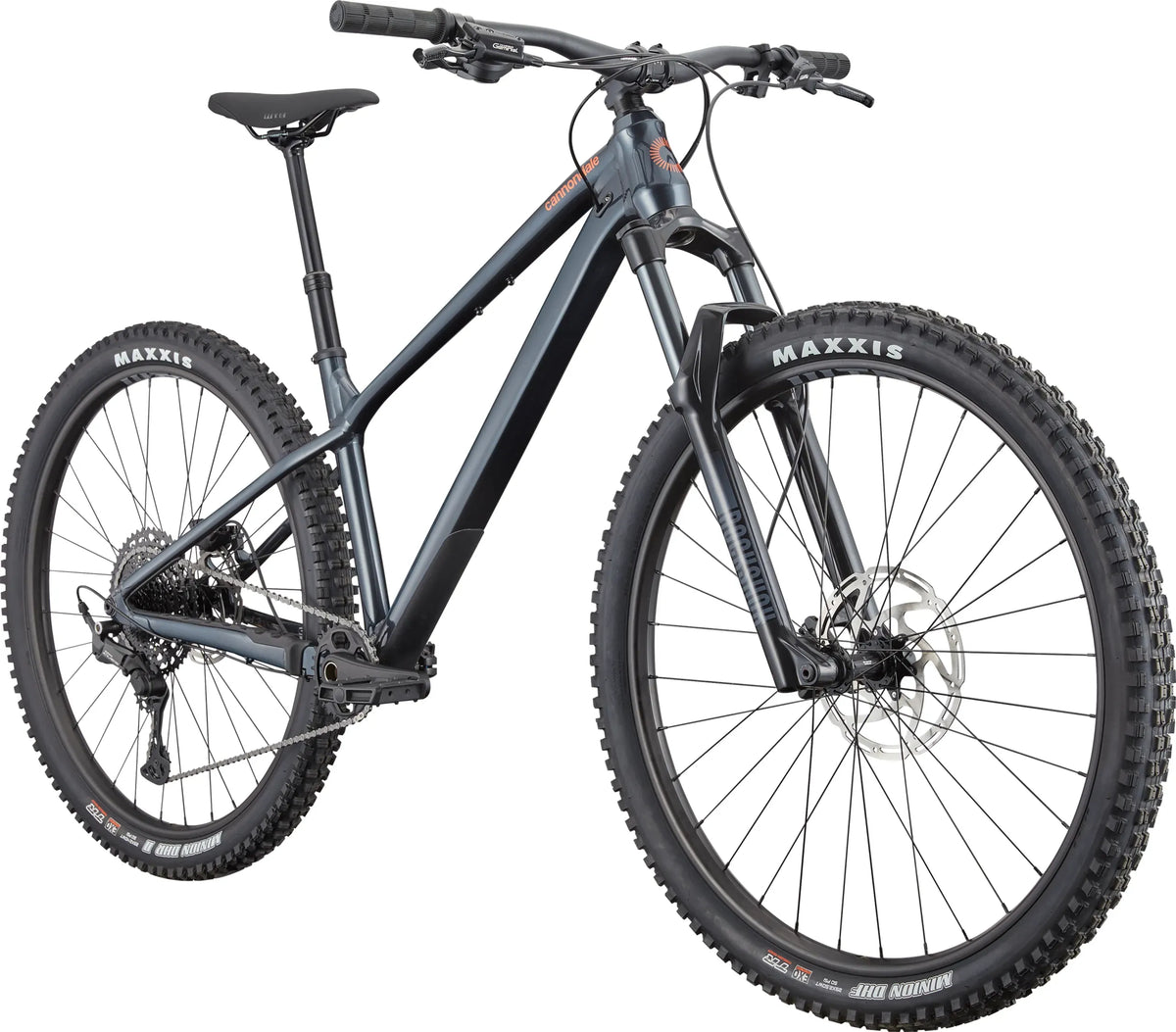 Blue Cannondale Hardtail Mountain Bike on a white background