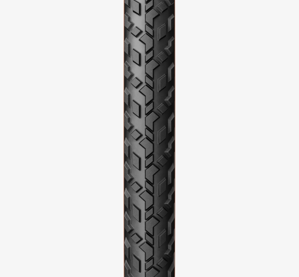 Gravel tyre with tread pattern on a white background