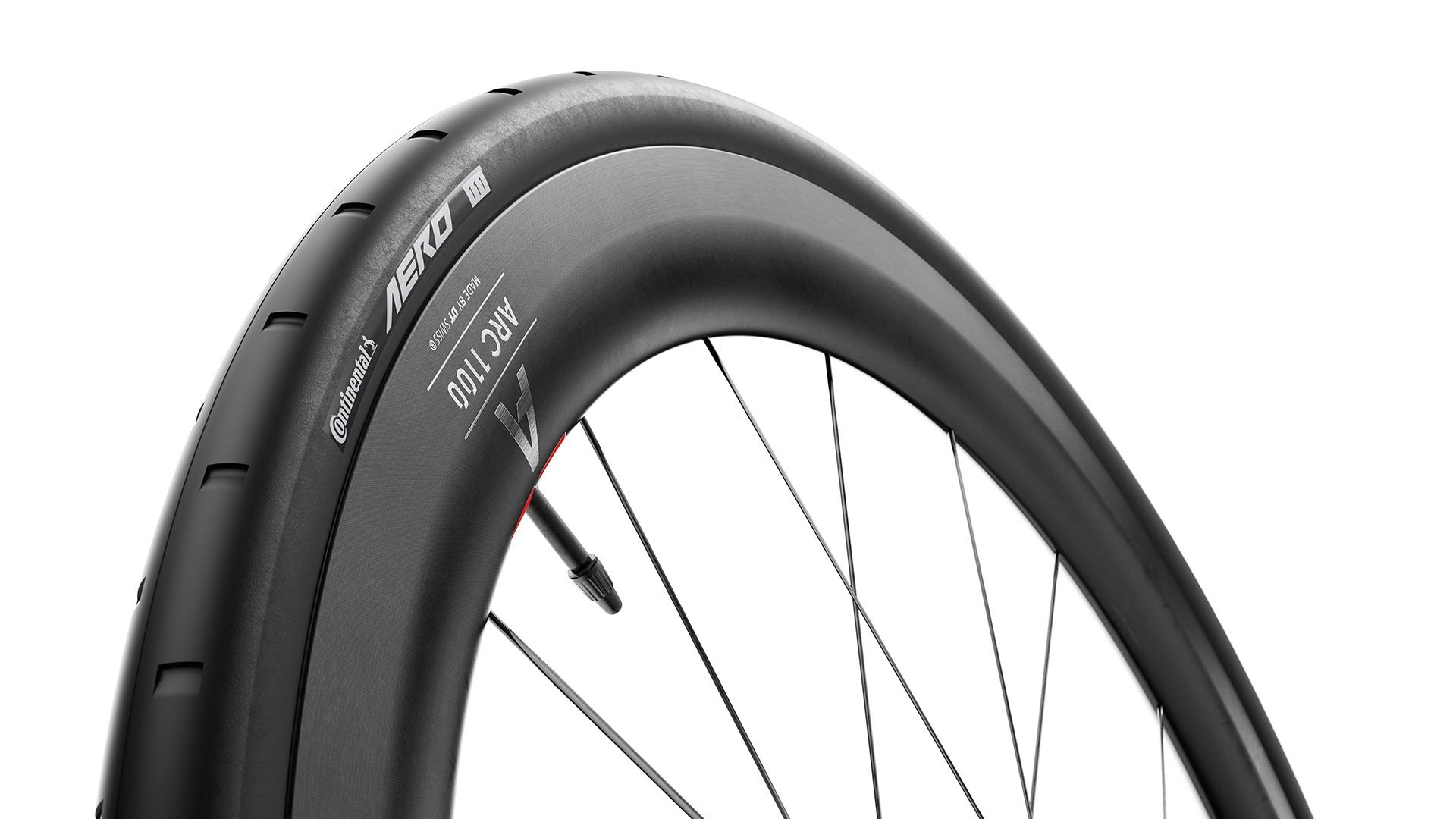 Bicycle Wheel with 'Arc 1100' branding on the rim on a white background