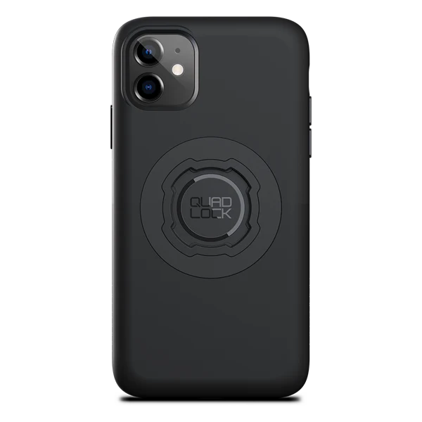 Black phone case with Quad Lock logo on a white background