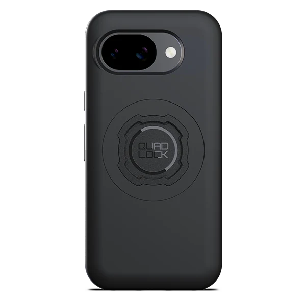 Black phone case with Quad Lock logo on a white background