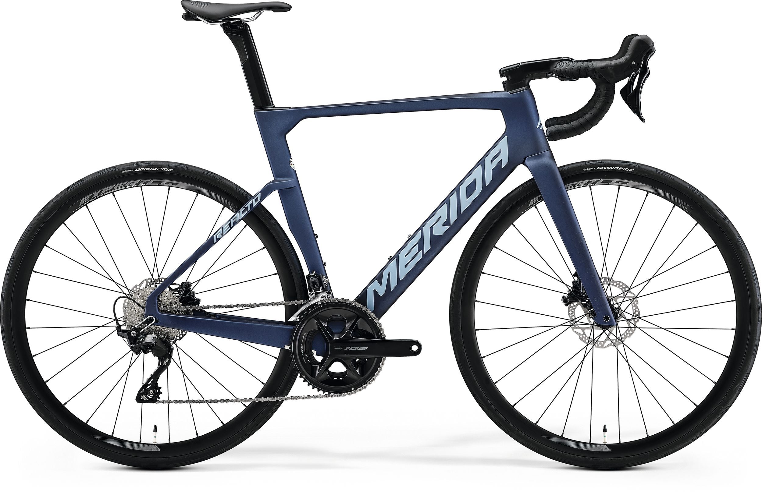 Blue Merida Reacto 4000 Road Bike on a white background