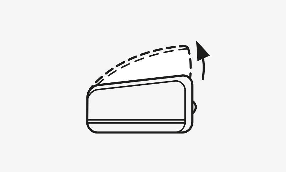 Illustration of the expandable panels of a bicycle pannier bag