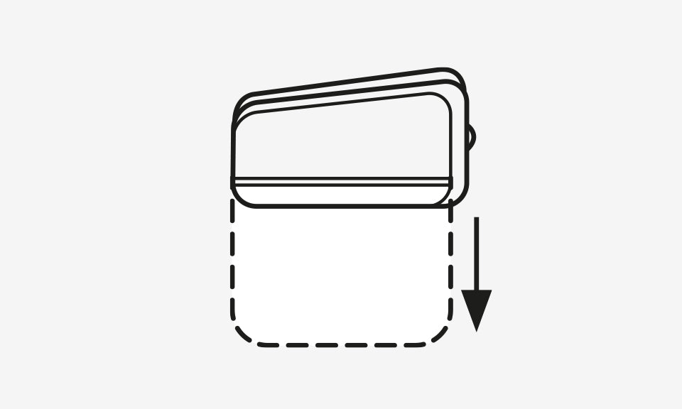 Illustration of the side panels on a Topeak Pannier Bag