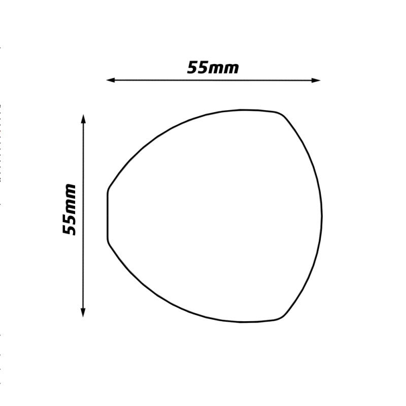 Diagram of the dimensions of a bicycle mirror