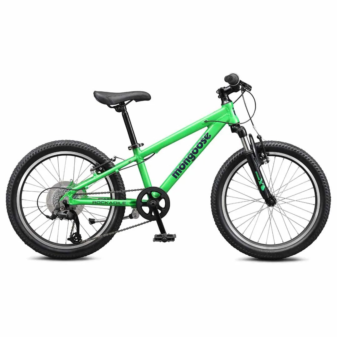 Green Mongoose Kids Bike on a white background