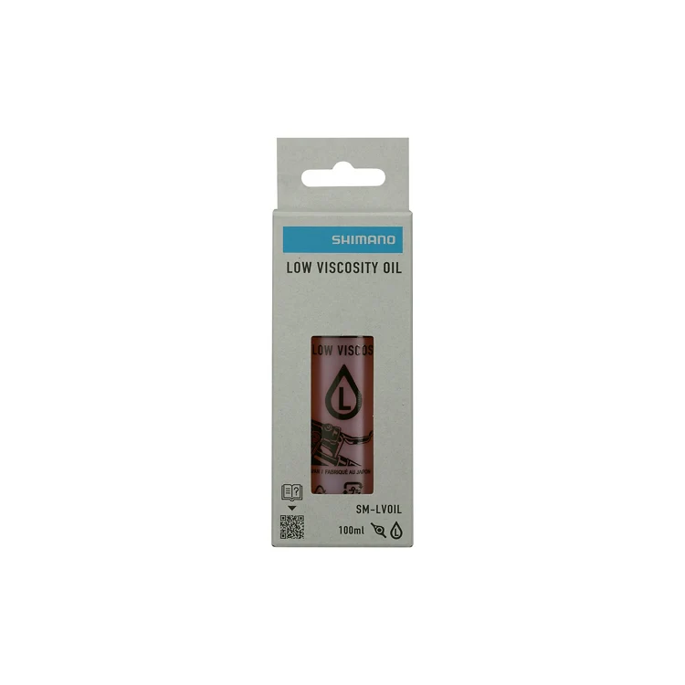 Shimano low viscosity oil packaging on a white background