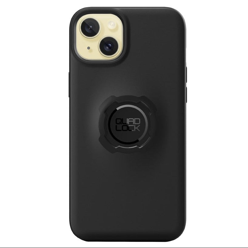 Black phone case with Quad Lock logo on a white background