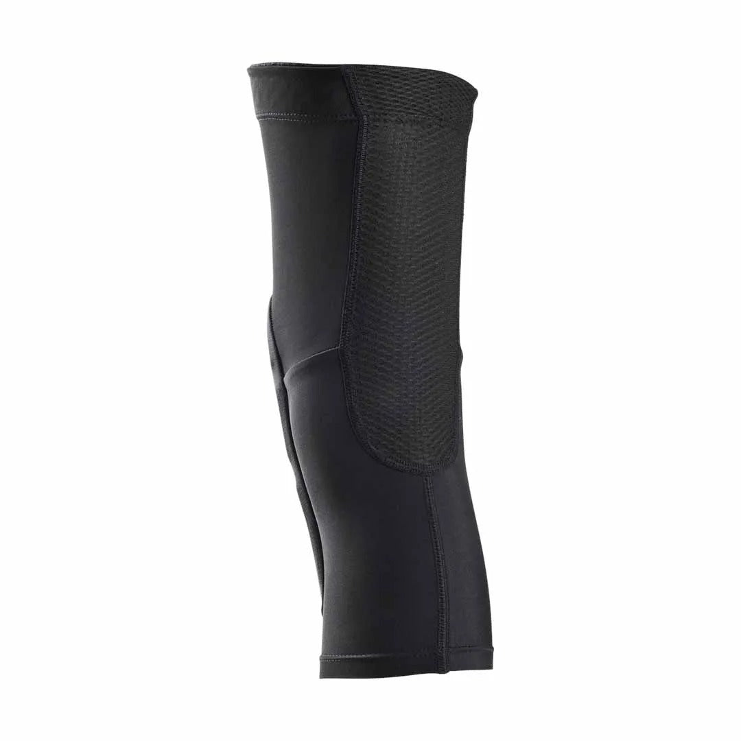 Black mountain bike knee sleeve on a white background